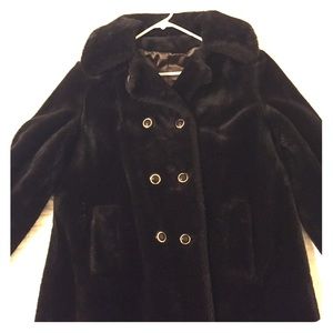 Vintage Fleece dress coat with button detail